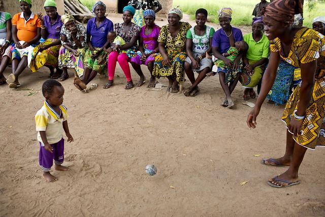 baby in a circle with a ball