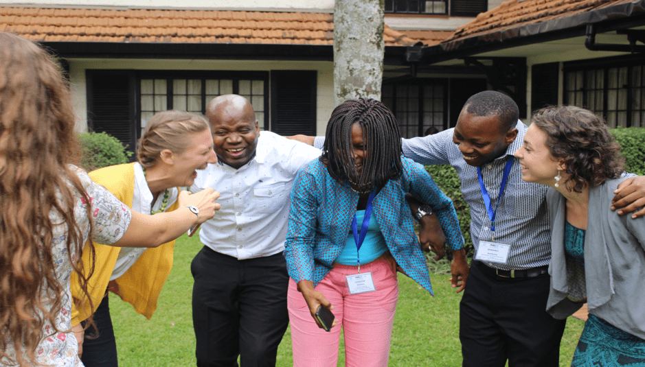 Group of people laughing